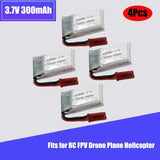 4¡Á3.7V 300mAh 20C LiPolymer Battery JST plug for RC FPV Drone Plane Helicopter