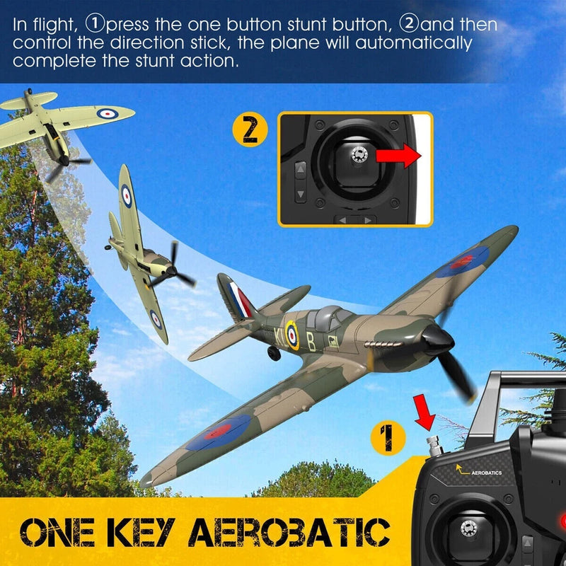Volantexrc Spitfire WarBird 2.4GHz 4CH RC Airplane 6-Axis Gyro Foam RTF Glider