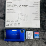 Fujifilm Finepix Z10fd Blue Digital Camera 8 GB SD Battery Manual TESTED WORKING