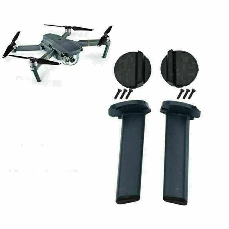 Replacement drone landing gear legs set with mounting screws and protective covers, black