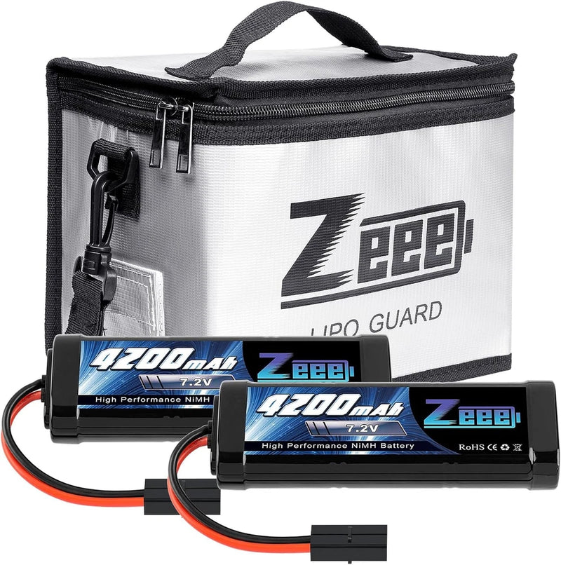 7.2V 4200mAh RC NiMH Battery with Tamiya Plug 2 Pack Batteries with 1 Pcs Lipo Battery