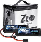 7.2V 4200mAh RC NiMH Battery with Tamiya Plug 2 Pack Batteries with 1 Pcs Lipo Battery