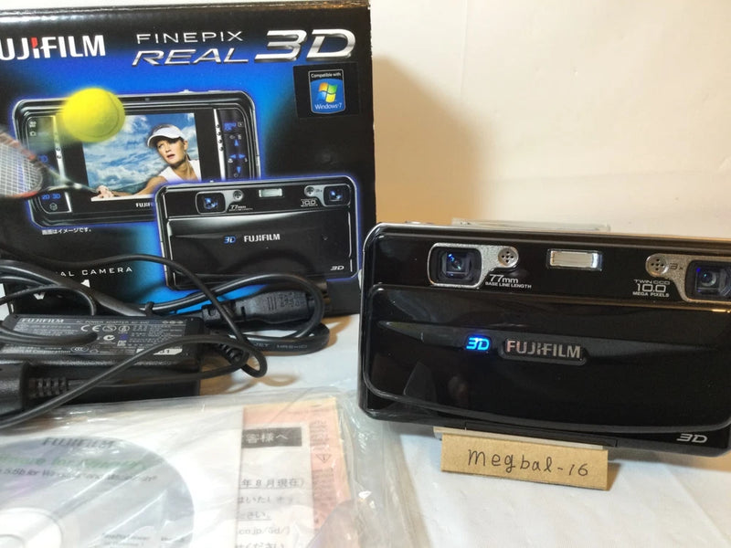 "MINT" Fujifilm FinePix REAL 3D W1 10.0MP Digital Camera Black From Japan