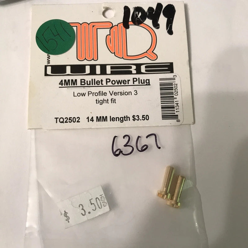 TQ 4mm Gold Bullet Low Profile Connectors 14mm TQ2502 Battery