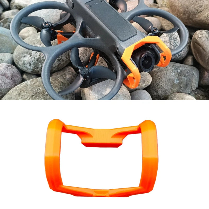Orange gimbal lens bumper with protective frame for drone gimbal