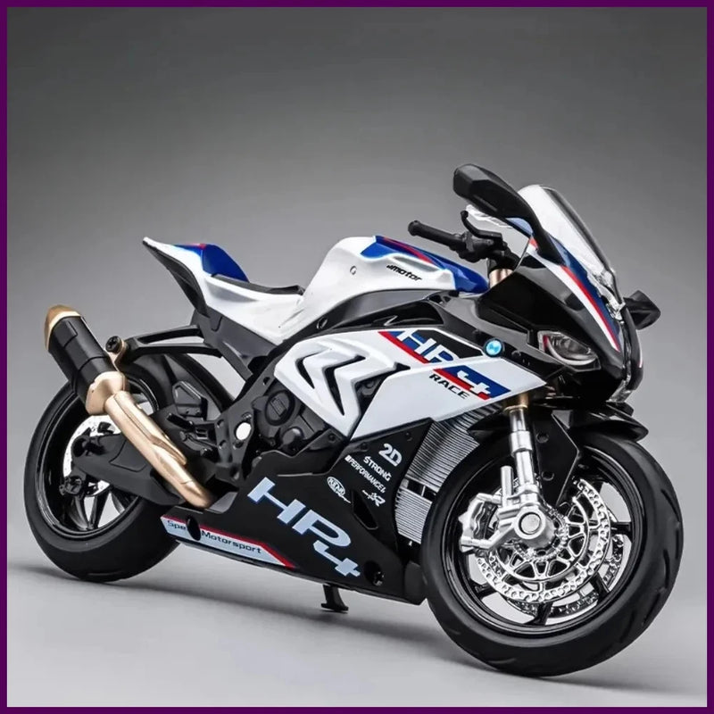 1:12 Scale HP4 Motorcycle Model Car Toy Alloy Diecast Light Music Shock