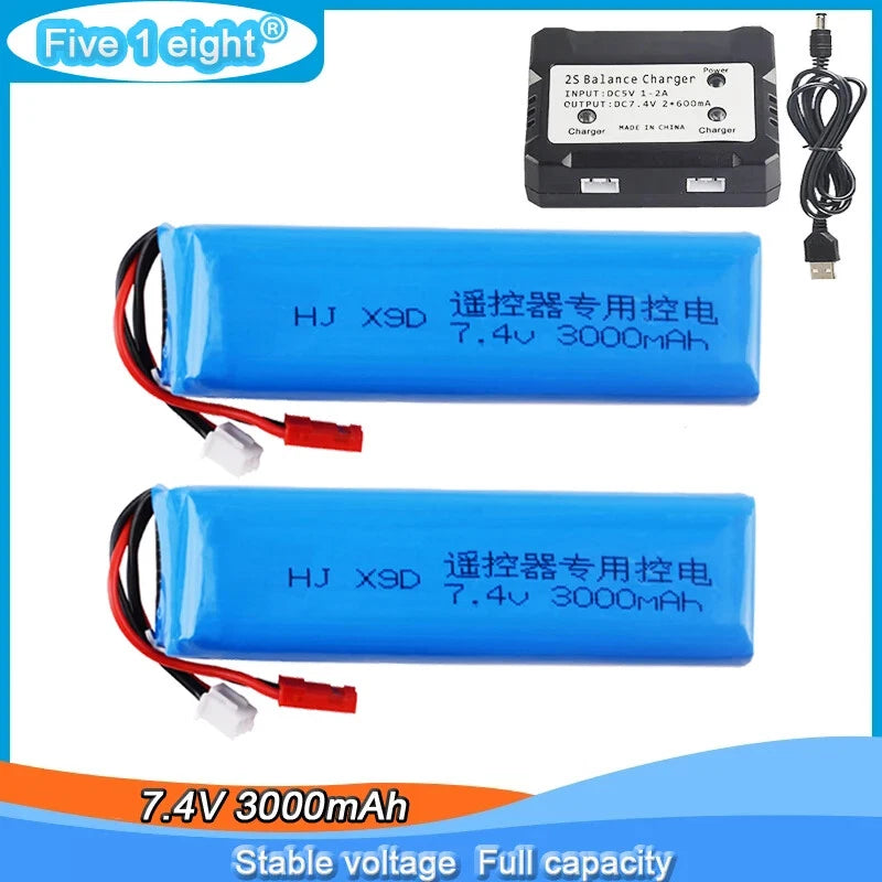 Lipo Battery 7.4V 3000mAh for Frsky Taranis X9D Plus Transmitter Toy Accessories Battery