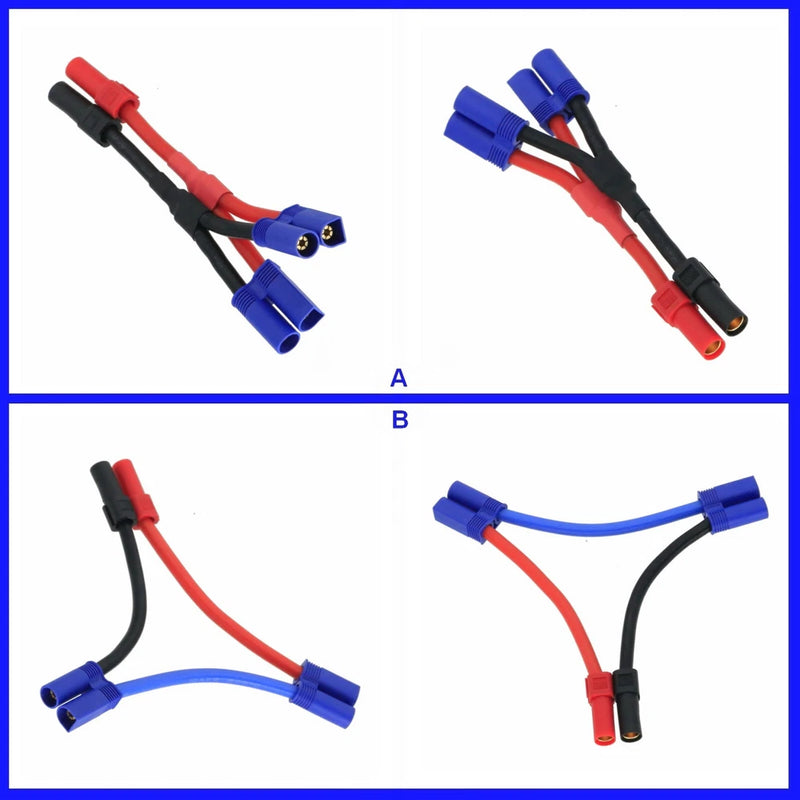 XT150 1 Female to 2 Male EC5 Series Parallel Harness Wire LiPo Battery Adapter