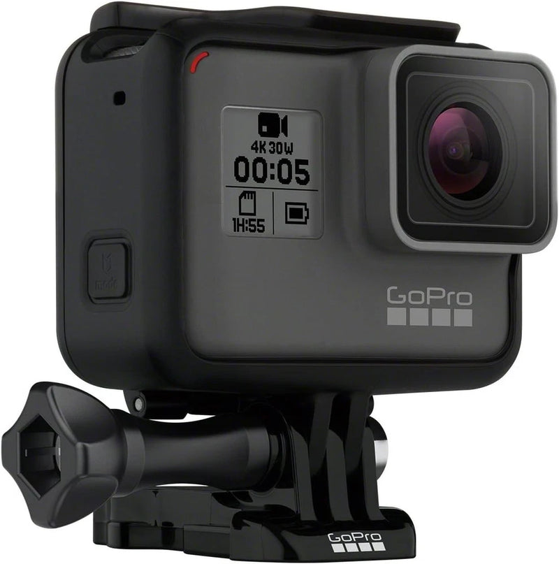 GoPro Hero5 Black action camera with front lens and mounting bracket