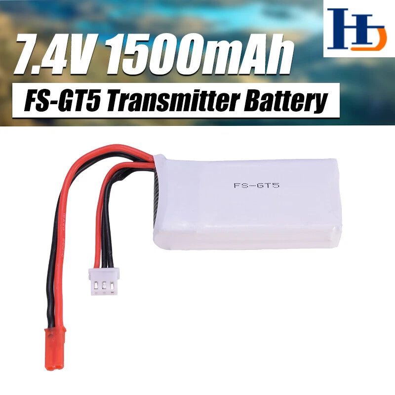 Transmitter Battery 7.4V 1500mAh 2S 8C Lipo Battery for Flysky FS-GT5 RC Parts Battery