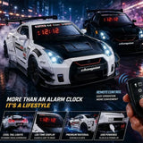 Hypercar LED Alarm Clock Digital Sports Car Model Desk Clock Remote Control Battery