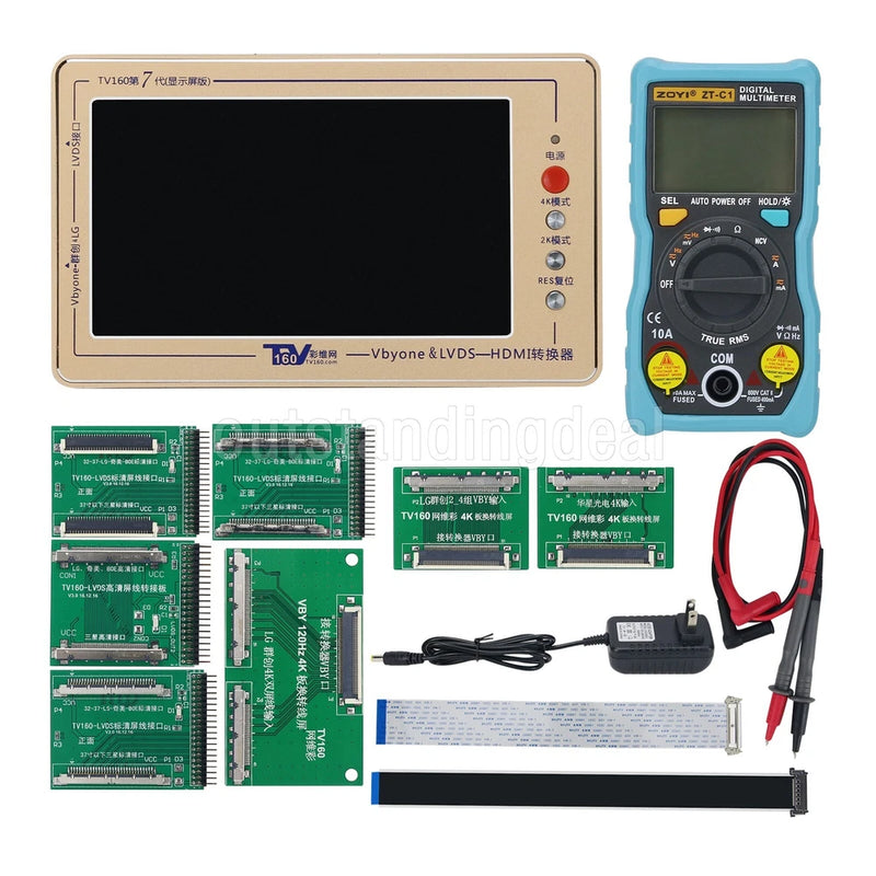 TV160 7Th Generation TV LCD Main Board Tester Vbyone & LVDS To HDMI + Multimeter