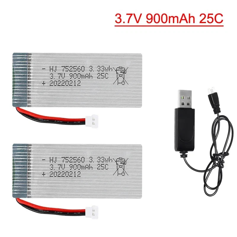 3.7V 900mAh Li-lon Battery and USB For X5 X5C X5SC X5SW 8807 8807W A6 A6W M68 Rc