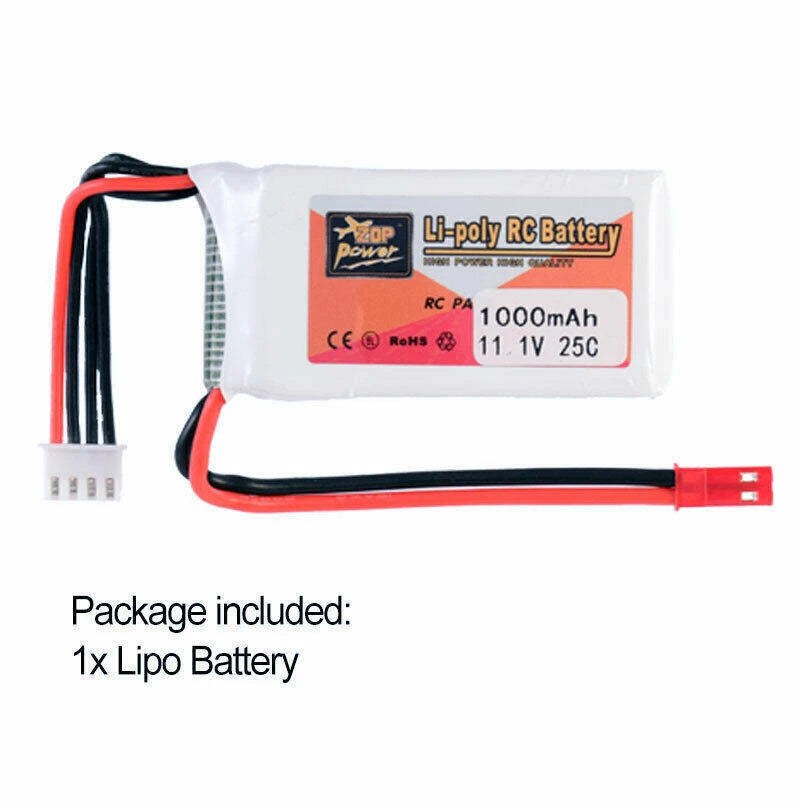 11.1V 1000mAh 25C 3S Lipo Battery JST Plug For RC Racing Drone RC Car Battery