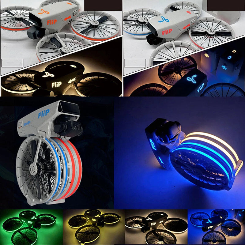 Glow-in-the-dark drone fuselage luminous sticker set, blue and green glowing details