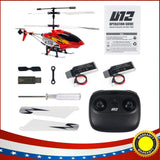 U12 Metal Mini RC Helicopter 2.4G  RC Toys for Adults Kids Gift w/ 2 Batteries