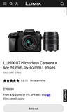 Panasonic Lumix G7 Mirrorless Camera Bundle w/ 2 Lenses (14-42mm & 45-150mm)