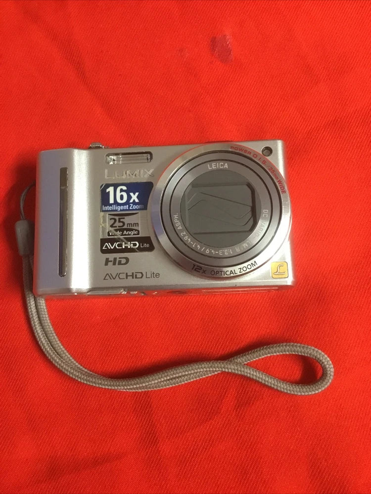 Panasonic Lumix DMC-TZ10 Compact Digital Camera Silver Working Condition