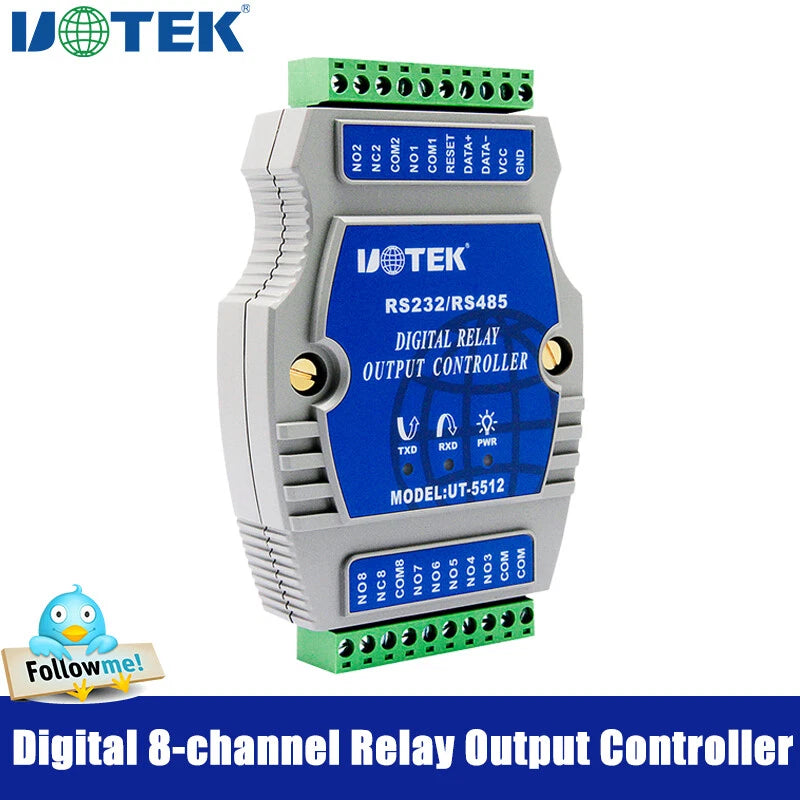 Digital 8 Channels IO Relay Output Controller RS485 Input Adapter with Isolation