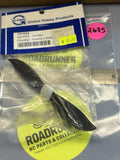 Dark propeller blades with white hub, in clear packaging.