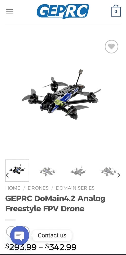 GEPRC Domain 4.2 Analog Freestyle Drone - ELRS Receiver, New/Open Box