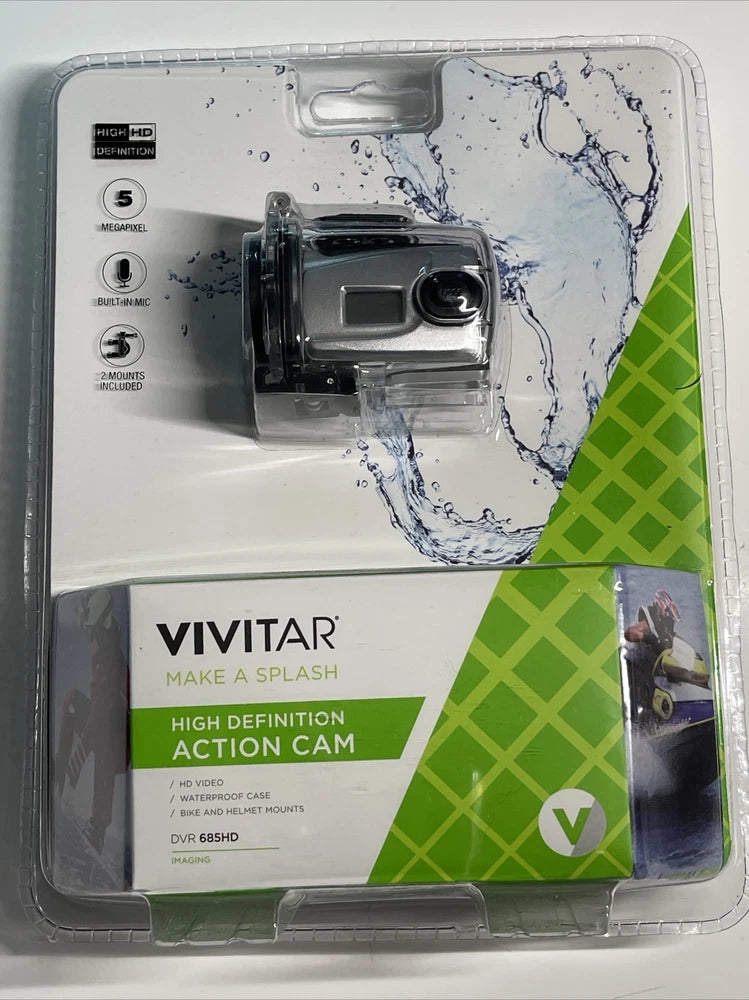 Vivitar ??MAKE A SPLASH??Waterproof HI-DEFINITION ACTION Camera HELMUT/BIKE MOUNTS