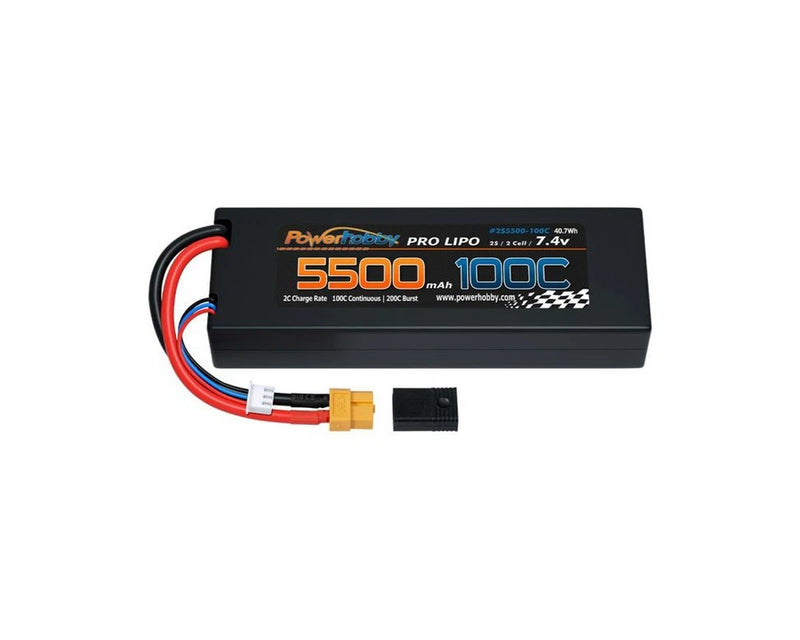 Power Hobby 2S5500MAH100CXT60 2S 7.4V 5500MAH 100C Lipo Battery with XT60 + Plug Battery