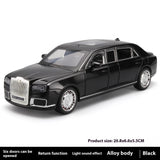 1:24 Aurus Senat Russia Limousine Alloy Diecast Car Model Sound Light Classic Co