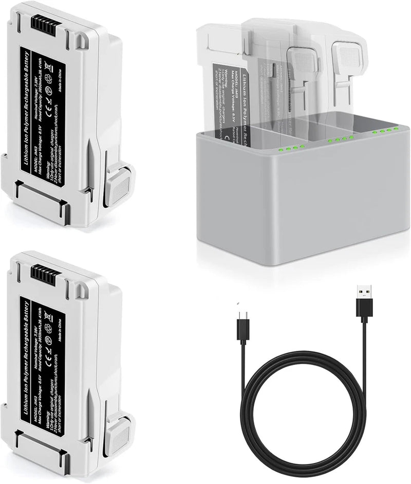 2x Batteries 3850mAh 2-Way 3-Channel Charging Hub DJI Mini 4 Pro/Mini 3/Mini3 Pr
