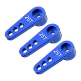 Dark blue aluminum alloy RC steering servo single-arm horn set, 3 pieces with holes