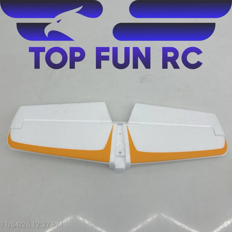 FMS Ranger 1220mm V2 horizontal stabilizer, yellow leading edges, twin-panel white design