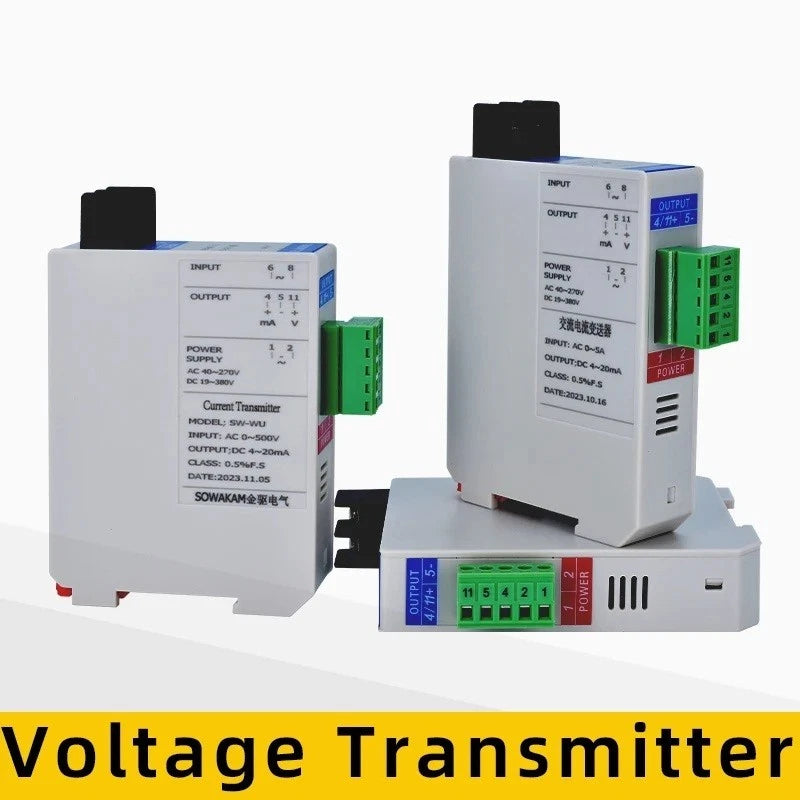 Voltage Transmitter AC DC 0-500V Input 4-20mA 0-10V Output Power Transducer