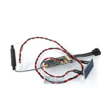 FPV camera unit part with circuit board, red/black wires, and mounting bracket for RC tank
