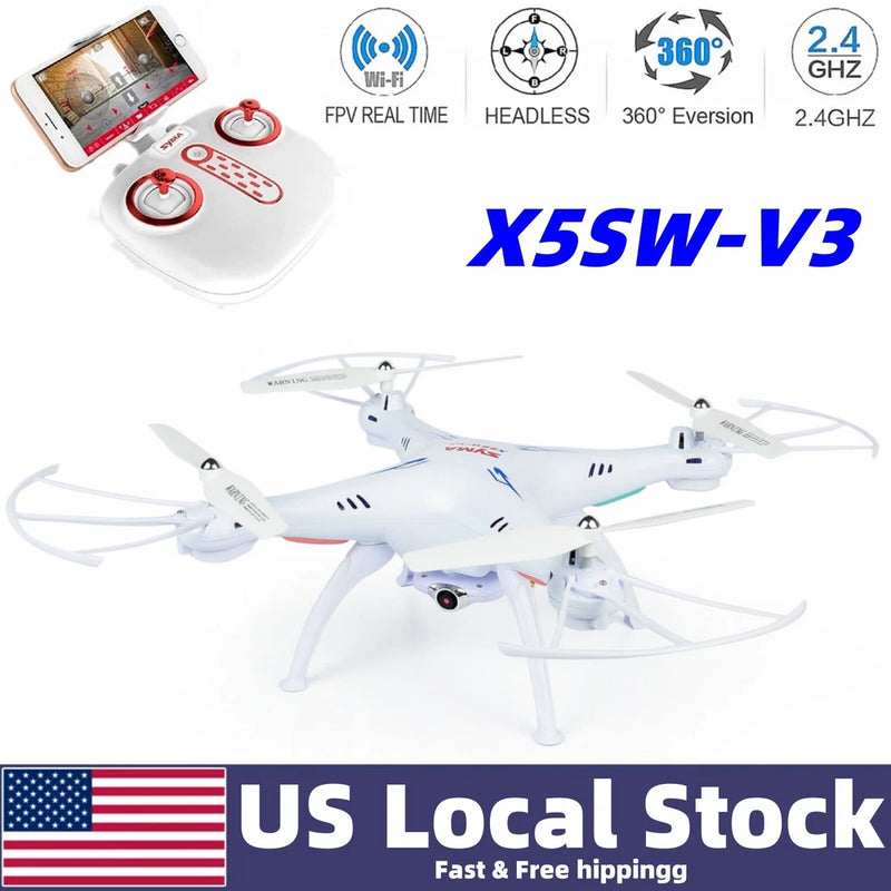 Syma WiFi FPV quadcopter drone, white 4-blade propellers with front camera