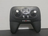 Propel black drone remote control with dual joysticks and button layout