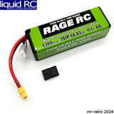 Green hard-case LiPo battery pack with red lead and XT60 connector, 3S 5300mAh