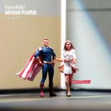 2pc 1/43 Homelander Girl Scene Prop Minatures Figures Doll For Cars Vehicles Toy