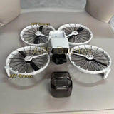 DJI flip drone with front camera, white body, and four propellers