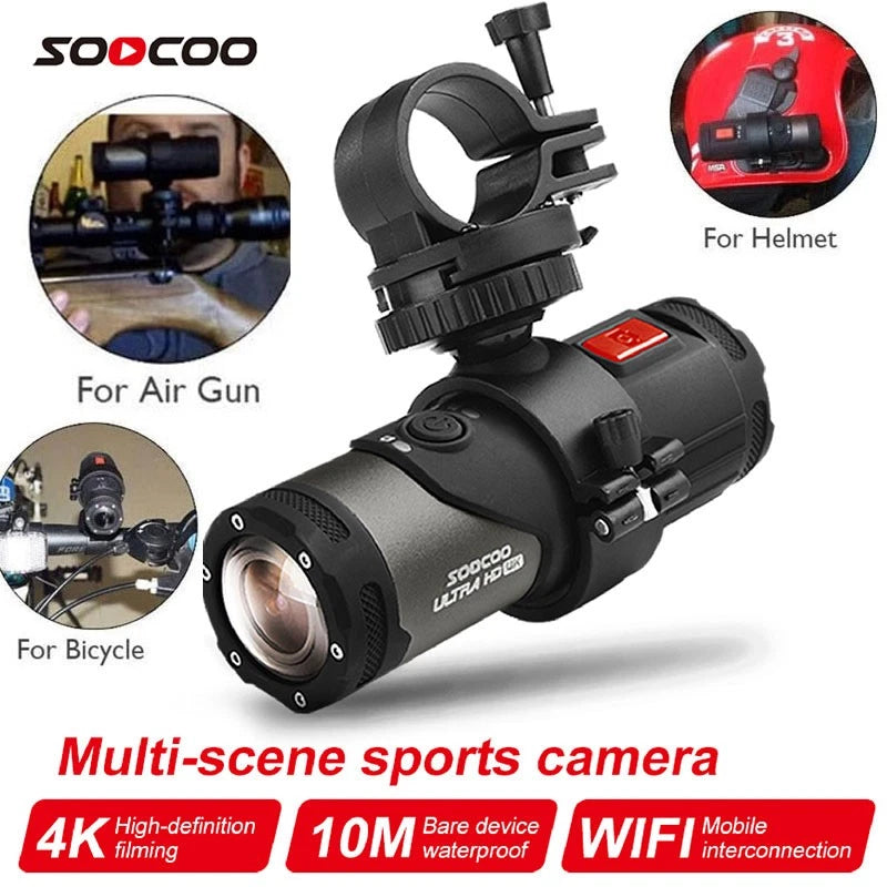 4K WIFI APP Sport Action Camera Bicycle Helmet CAM Waterproof SOOCOO Kit For Gun