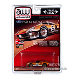 1966 FORD GT40 RHD #5 GOLD 1/64 DIECAST MODEL CAR BY AUTO WORLD CP7923