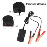 DC Converter with Battery Clip 12V 24V Input and Multiple USB Charging Options