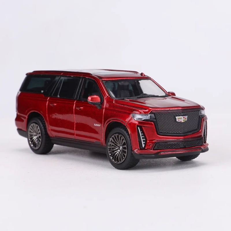 SHADOW PRO 1:64 red 2023 Cadillac Escalade ESV die-cast SUV model, front view