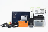 Panasonic LUMIX DMC-FT2 Orange Waterproof Compact Camera with Box & Manual
