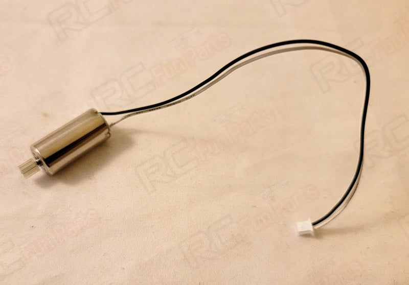 RC drone motor replacement with black wires and white connector, cylindrical motor