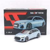 MASDI 1:64 RS6 Avant Ice Blue Diecast Model Car