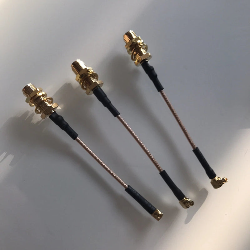Wolfwhoop Q3-90 3pc MMCX to SMA 75mm Low Loss FPV Antenna Ext Cable (90 Degrees)