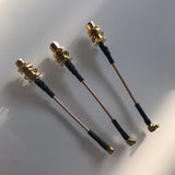 Wolfwhoop Q3-90 3pc MMCX to SMA 75mm Low Loss FPV Antenna Ext Cable (90 Degrees)