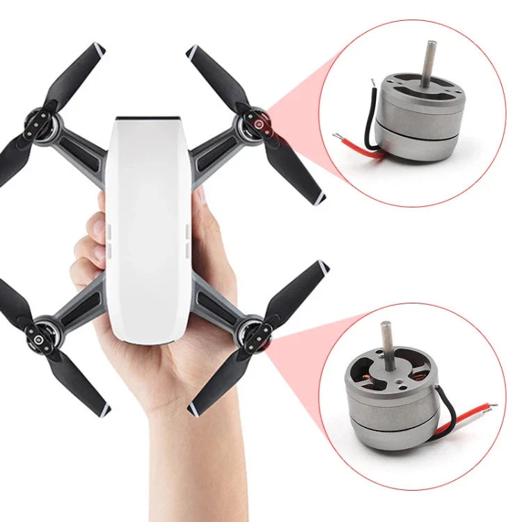 DJI Spark 1504S motor replacement with mounting base and red/black wires