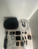 Akaso Brave Seven LE action camera kit with black hard case and mounts
