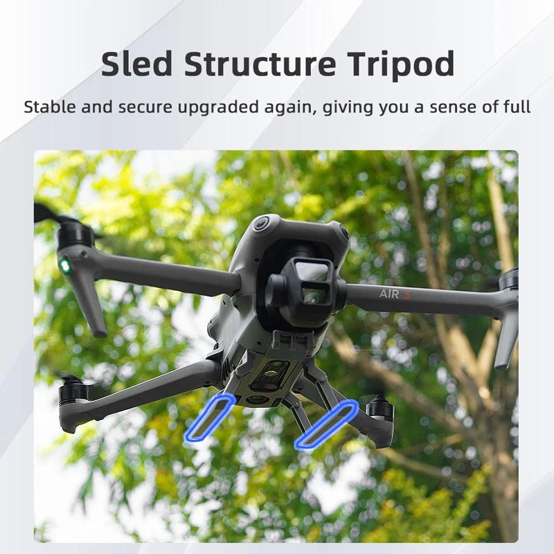 Foldable drone landing gear with tripod legs, black, for DJI Air 3